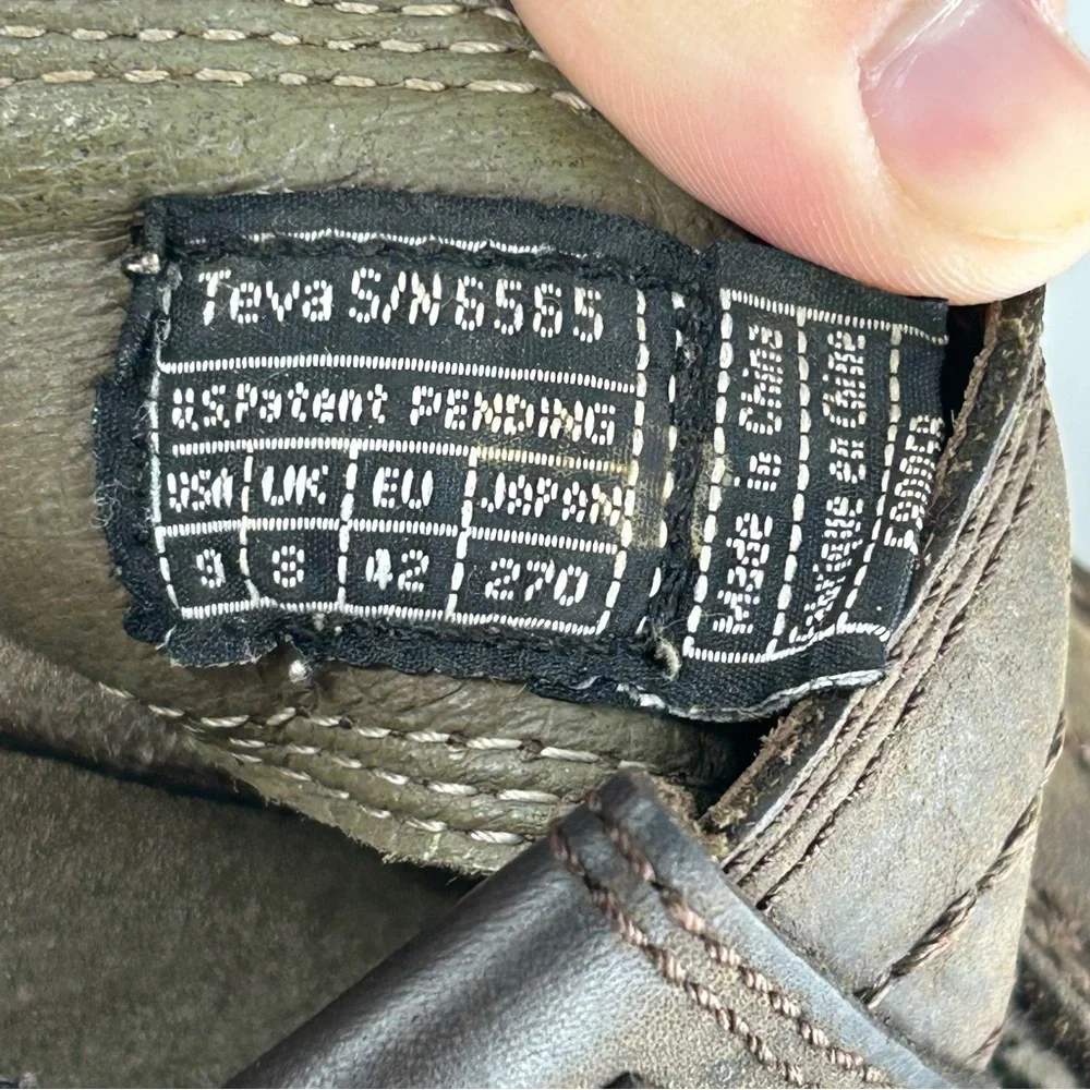 Teva Shoes Men 9 Brown Waterproof Leather Sandlas Fisherman Mule Slip On Comfort